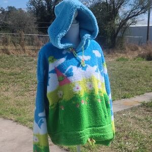 Zumiez Blue and Green Landscape Hoodie